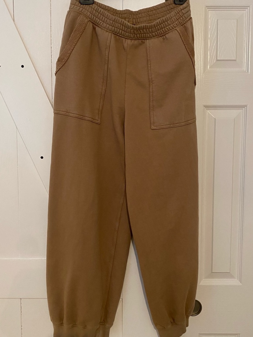 aerie Tan Wide-Leg Track Pants - Picture 3 of 11